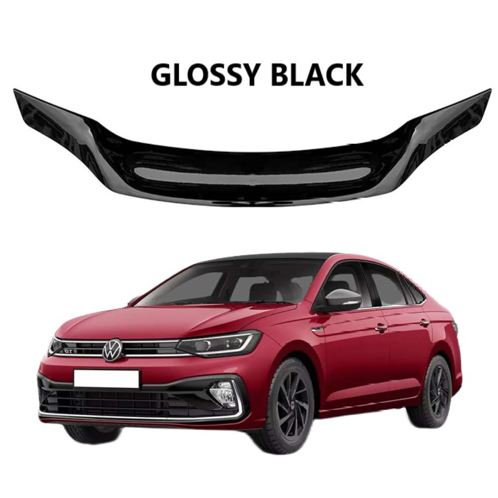 Car Craft Compatible With Vw Volkswagen Virtus 2023+ Rear Trunk Wing Boot Spoiler Lip Splitter Skirt R Style Glossy Black Ar-vw-0232 CC-7966 - CAR CRAFT INDIA
