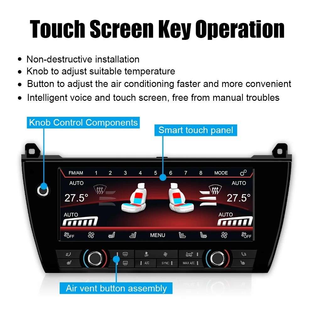Car Craft Compatible With Bmw 5 Series F10 2010-2017 Lcd Display Air Conditioning Board Android Ac Panel Digital Touch Screen Climate Knobs Control 8.8 Inch CC-8487 - CAR CRAFT INDIA