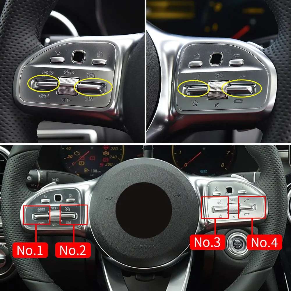 Car Craft Compatible With Mercedes Benz A B C E S Class W205 W206 W213 W214 W222 W223 W167 W247 W464 W465 H247 W253 W254 2019-2025 Gla Glc Gle Gls Steering Wheel Control Switch Button 0999058106-1 CC-8481 - CAR CRAFT INDIA
