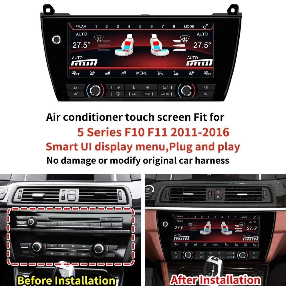 Car Craft Compatible With Bmw 5 Series F10 2010-2017 Lcd Display Air Conditioning Board Android Ac Panel Digital Touch Screen Climate Knobs Control 8.8 Inch CC-8487 - CAR CRAFT INDIA