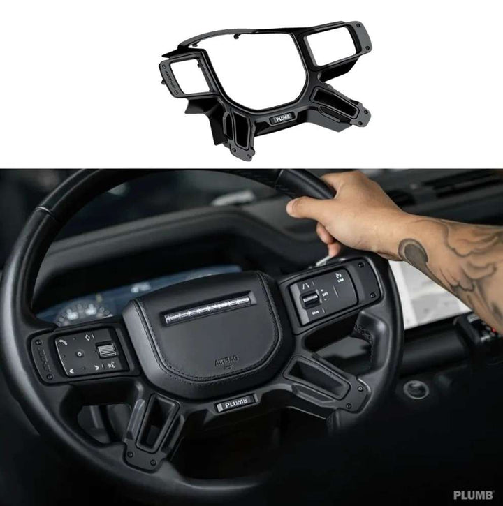 Car Craft Compatible With Range Land Rover Defender 2020-2025 Plumb M-one Steering Wheel Trim Cover Frame Plumb-026 - CAR CRAFT INDIA