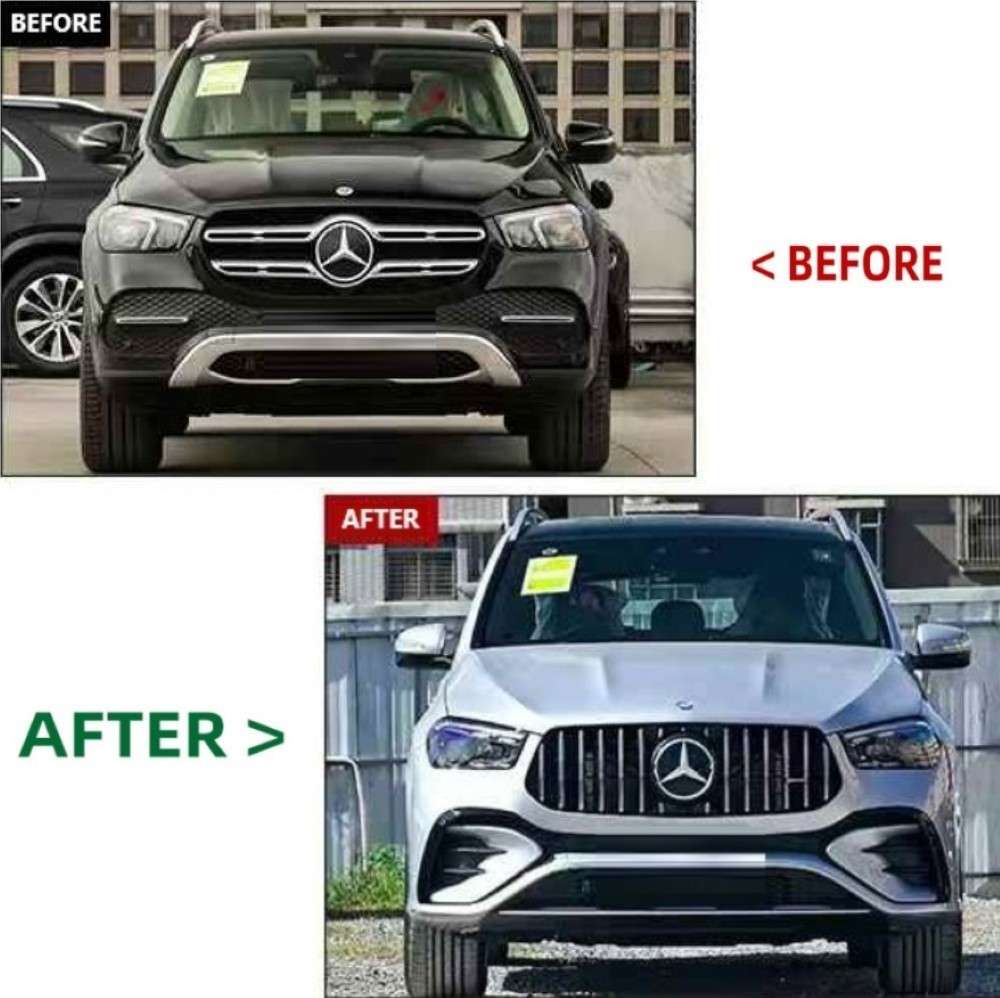 Car Craft Compatible With Mercedes Benz Gle W167 2020-2025 Upgrade Facelift Covert To Gle53 Amg Bodykit Bumper Grill Diffuser After Lip 1:1 - CAR CRAFT INDIA