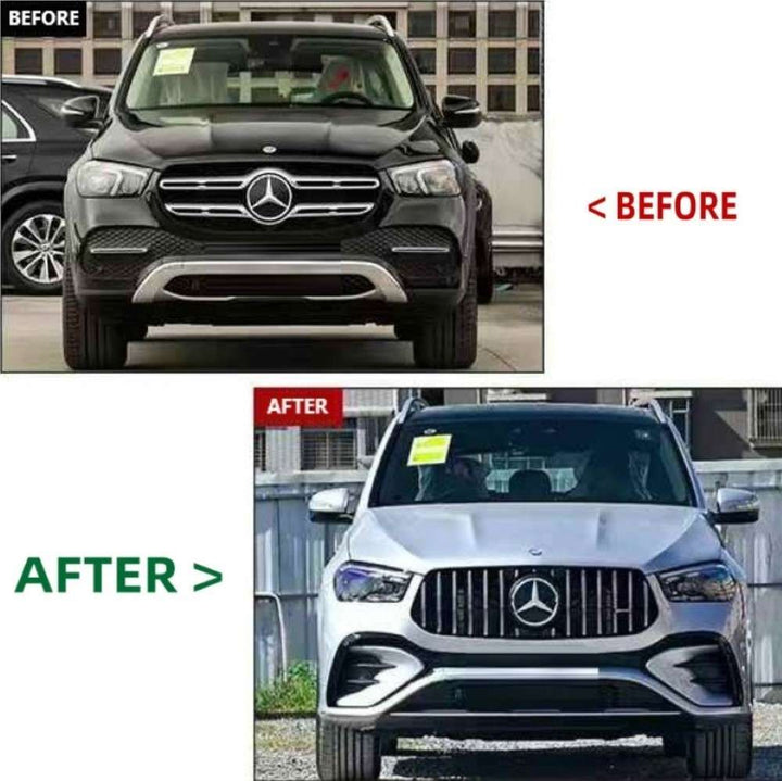 Car Craft Compatible With Mercedes Benz Gle W167 2020-2025 Upgrade Facelift Covert To Gle53 Amg Bodykit Bumper Grill Diffuser After Lip 1:1 - CAR CRAFT INDIA