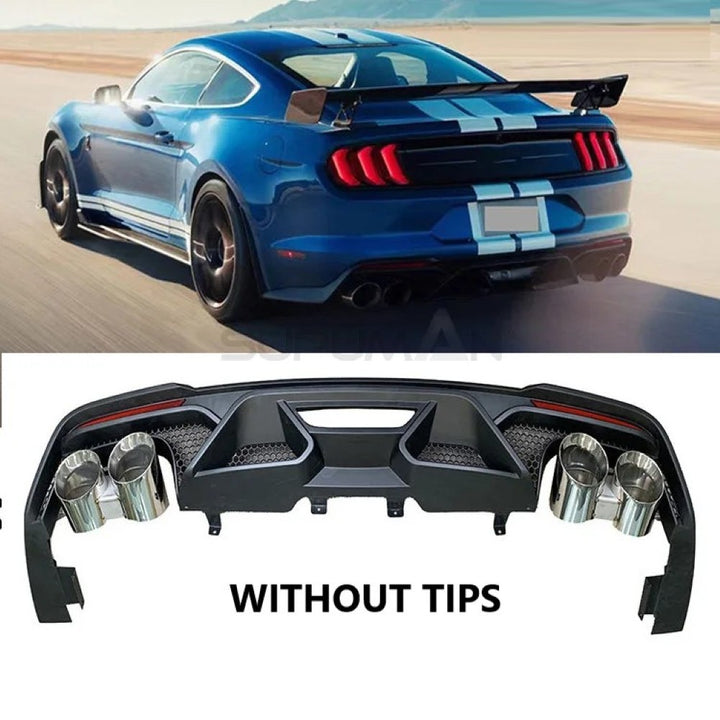 Car Craft Compatible With Ford Mustang 2018-2022 Rear After Bumper Lip Diffuser Skirts Splitter Gt500 Style Usa CC-7976 - CAR CRAFT INDIA