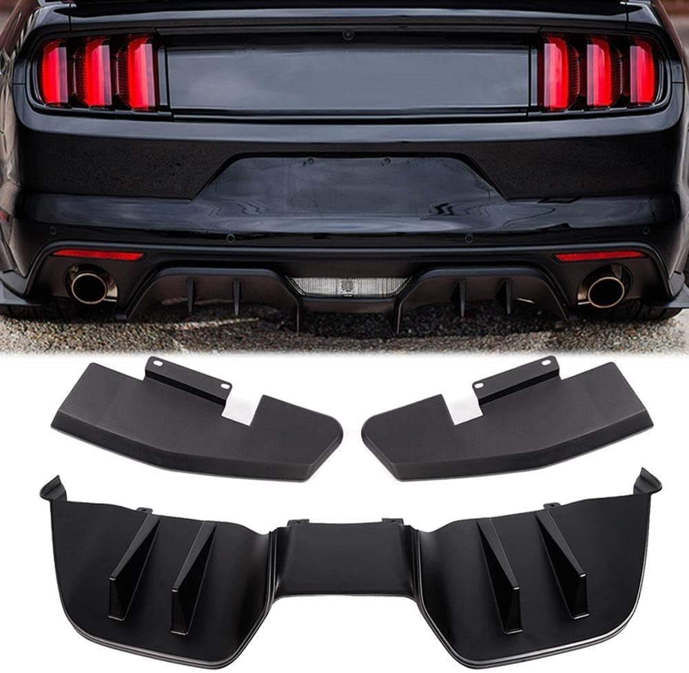 Car Craft Compatible With Ford Mustang 2015-2017 Rear After Bumper Lip Diffuser Skirts Splitter Pft Style CC-7970 - CAR CRAFT INDIA