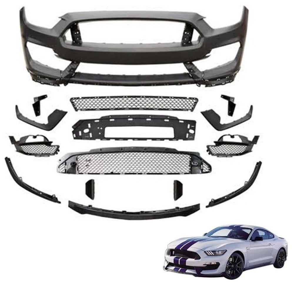 Car Craft Compatible With Ford Mustang 2015-2017 Front Bumper Bodykit Front Lip Splitter Skirts Gt350 Style CC-7957 - CAR CRAFT INDIA