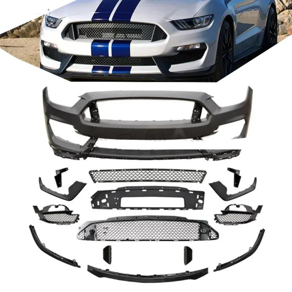 Car Craft Compatible With Ford Mustang 2015-2017 Front Bumper Bodykit Front Lip Splitter Skirts Gt350 Style CC-7957 - CAR CRAFT INDIA