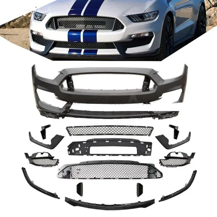 Car Craft Compatible With Ford Mustang 2015-2017 Front Bumper Bodykit Front Lip Splitter Skirts Gt350 Style CC-7957 - CAR CRAFT INDIA