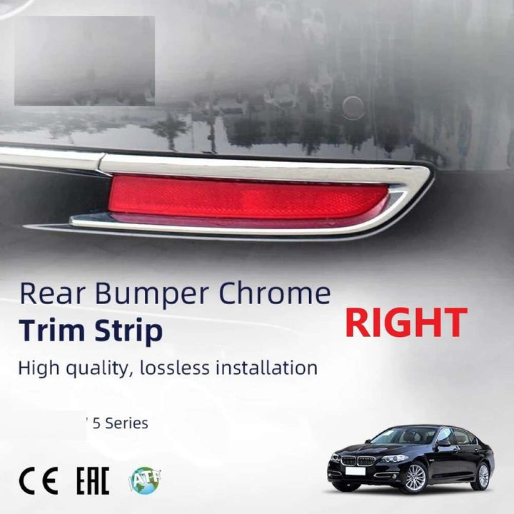 Car Craft Compatible With Bmw 5 Series F10 Lci 2014-2017 Rear Bumper Chrome Trim Protective Rubber Strip Molding 51127341676 Dh Right CC-7979 - CAR CRAFT INDIA