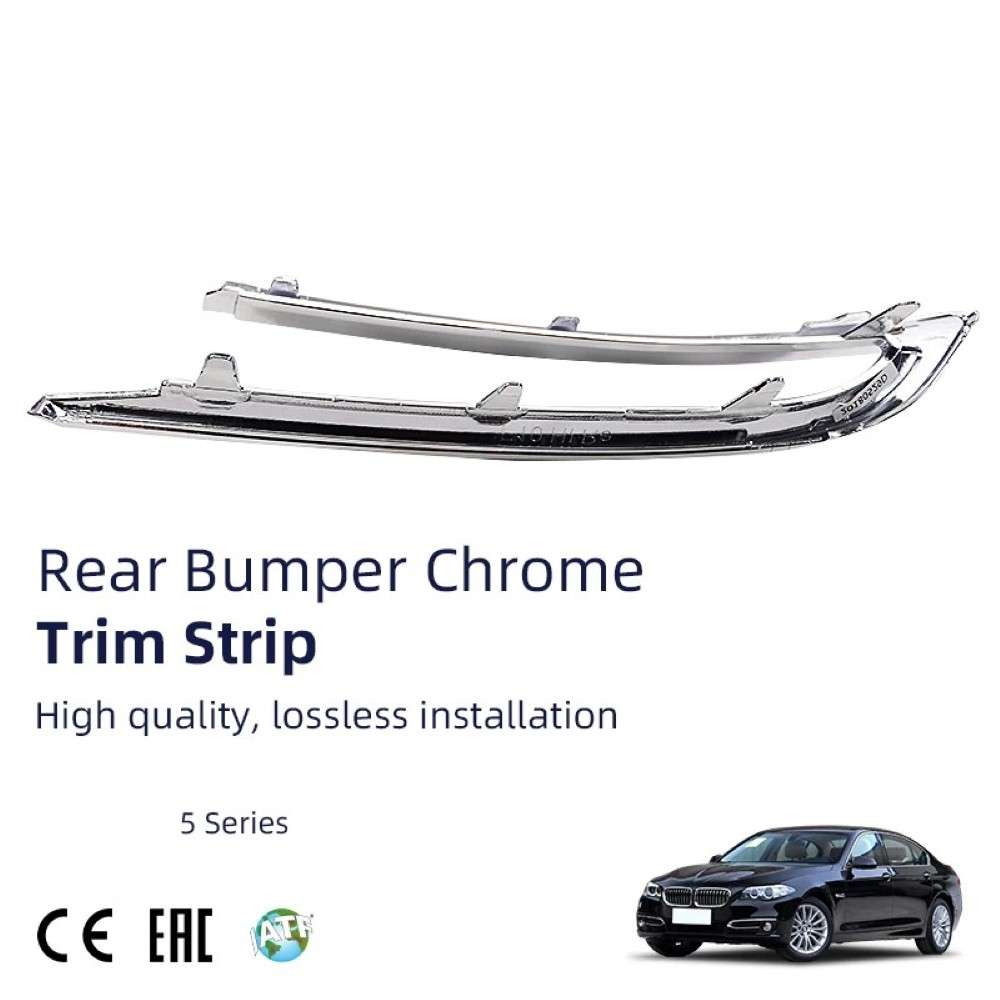 Car Craft Compatible With Bmw 5 Series F10 Lci 2014-2017 Rear Bumper Chrome Trim Protective Rubber Strip Molding 51127341675 Dh Left CC-7978 - CAR CRAFT INDIA