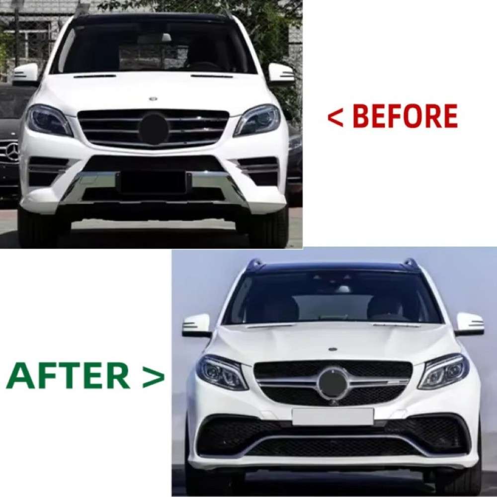 Car Craft Compatible With Mercedes Benz Ml W166 2012-2016 To Gle w166 2016-2019 Amg63 Upgrade Facelift Conversion Bodykit Bumper Hood Headlight Taillight