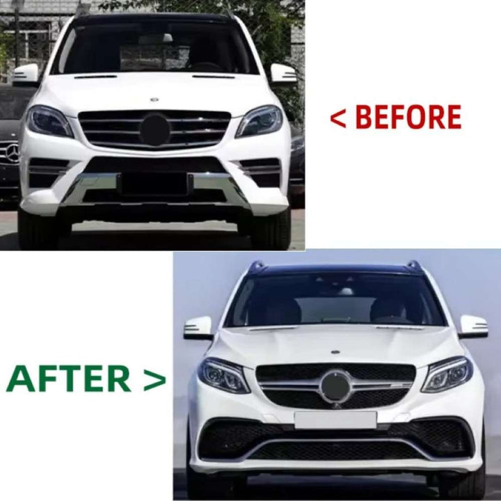 Car Craft Compatible With Mercedes Benz Ml W166 2012-2016 To Gle w166 2016-2019 Amg63 Upgrade Facelift Conversion Bodykit Bumper Hood Headlight Taillight