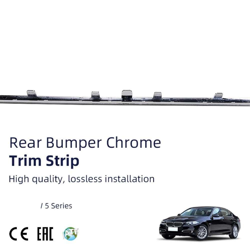 Car Craft Compatible With Bmw 5 Series F10 Lci 2014-2017 Rear Bumper Chrome Trim Protective Rubber Strip Molding 51127341672 Gc Middle Centre CC-7980 - CAR CRAFT INDIA