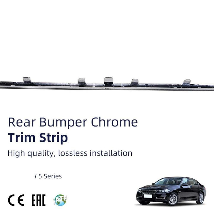 Car Craft Compatible With Bmw 5 Series F10 Lci 2014-2017 Rear Bumper Chrome Trim Protective Rubber Strip Molding 51127341672 Gc Middle Centre CC-7980 - CAR CRAFT INDIA