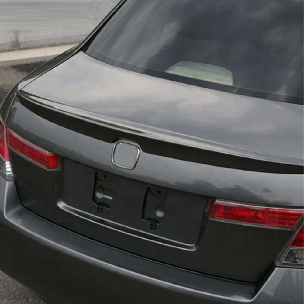 Car Craft Compatible With Honda Accord 2008-2013 Rear Trunk Wing Boot Spoiler Lip Splitter Skirt Ar-honda-047 Glossy Black