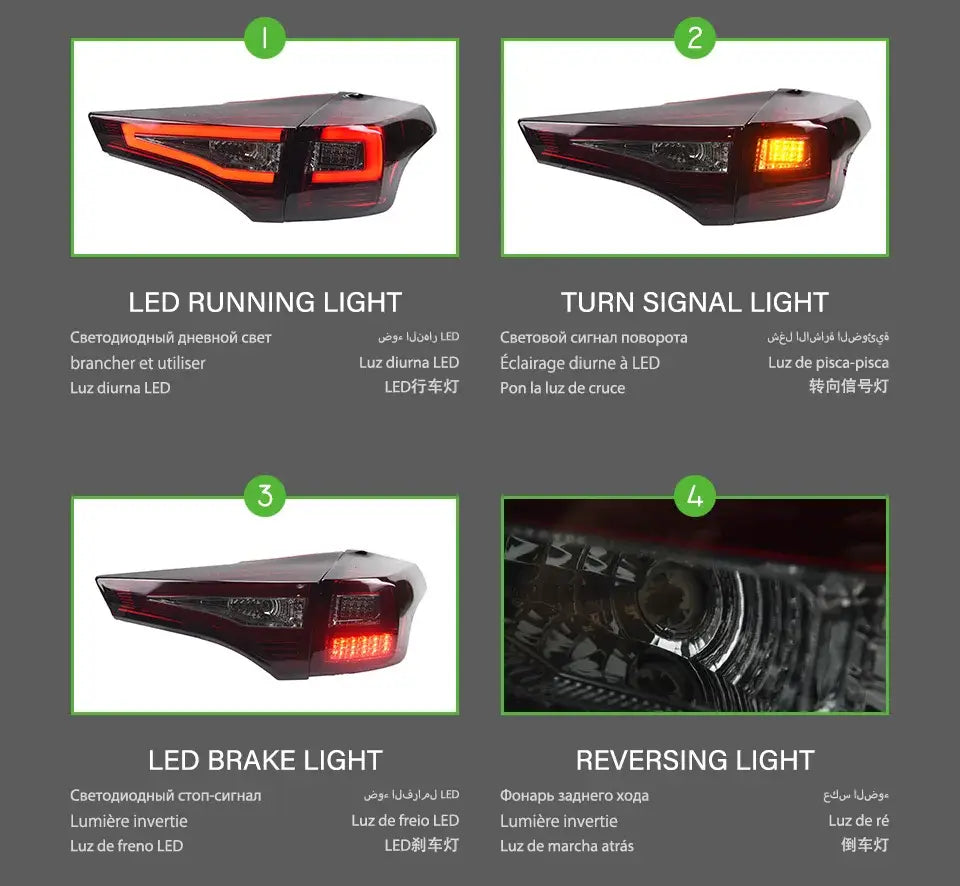 Car Styling Tail lamp light for Toyota RAV4 Tail Lights