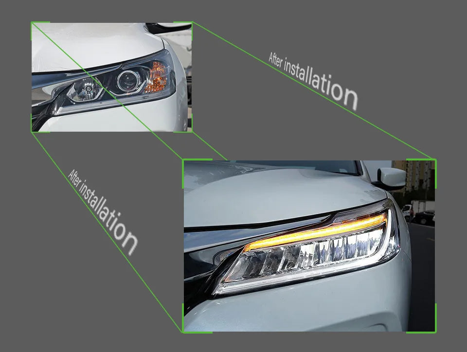 Car Styling Head lamp light for Accord Headlights 2016-2018