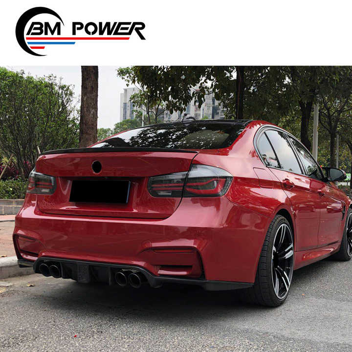 3 Series F30  Car Rear Back Bumper Lip Diffuser Carbon Fiber Material Spoiler Automobile Tail Splitter Accessories Protector - CAR CRAFT INDIA