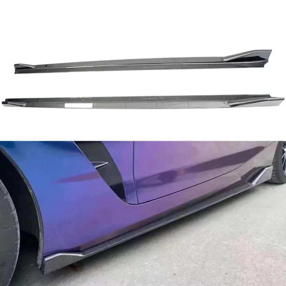 Real Carbon Fiber Car Side Skirts Bumper Lip Side