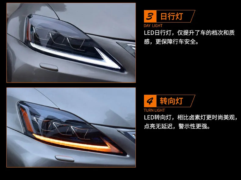 Car Styling Head lamp light for Lexus IS250 Headlights