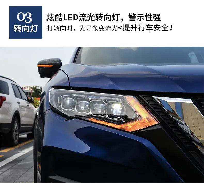 Car Styling Head lamp light for Nissan X-Trail Headlights