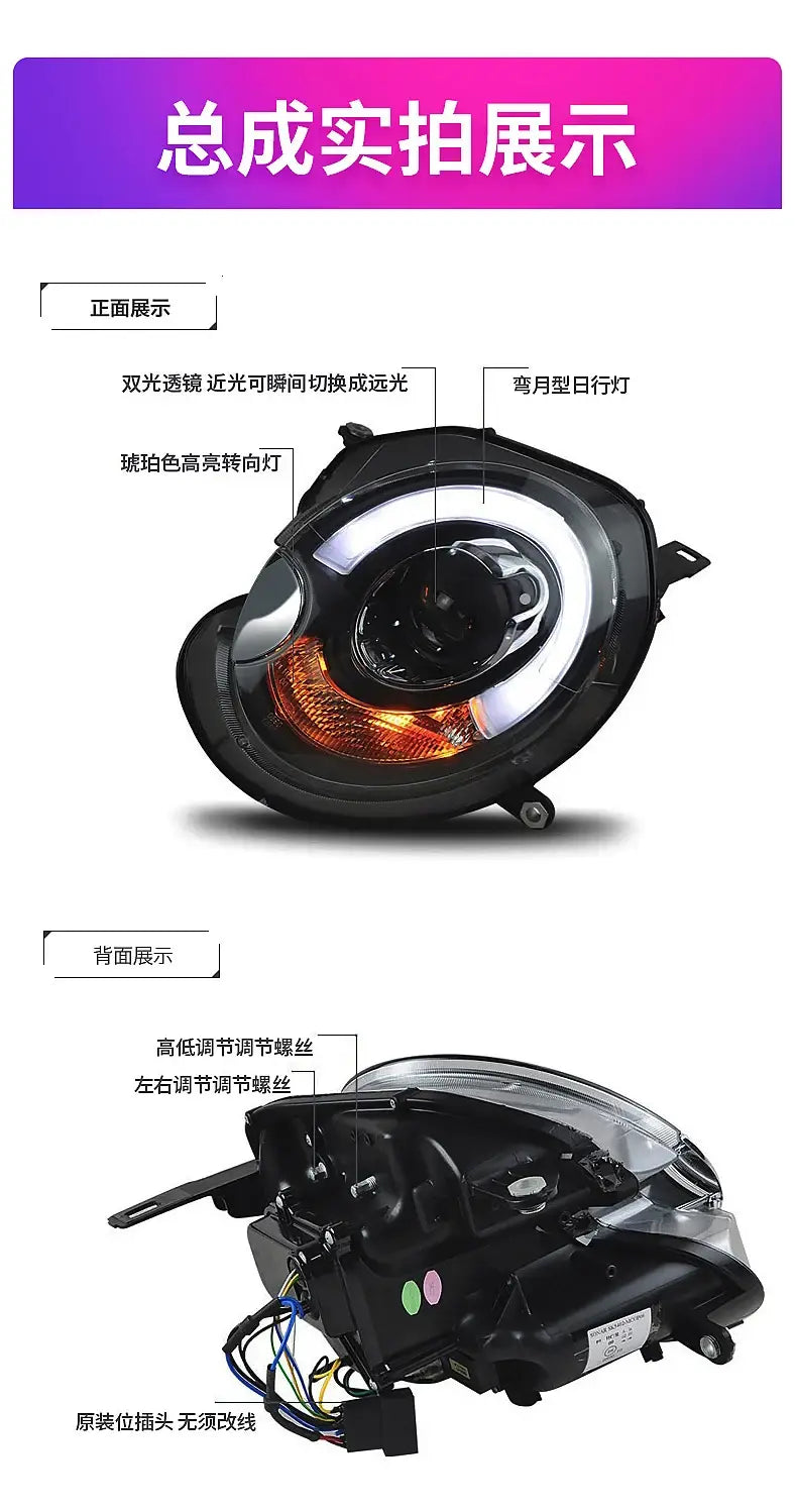 Car Styling Head lamp light for MINI R55 R56 Headlights