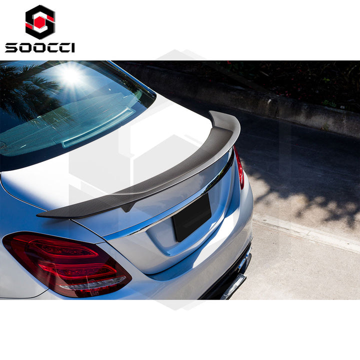 Real Carbon Fiber RT Style W205 C63 Rear Spoiler for Mercedes Benz C-Class C63 AMG Decklid Spoiler Trunk Wing Splitter Lip