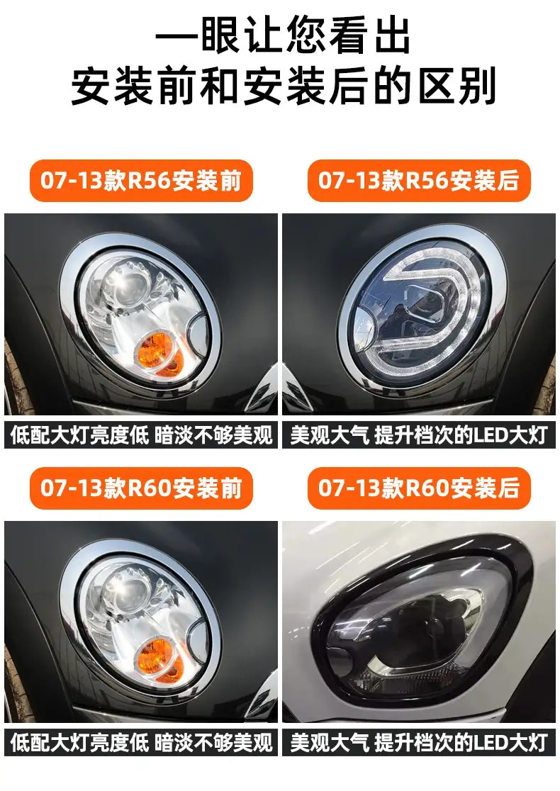 Car Styling Head lamp light for MINI R55 Headlights