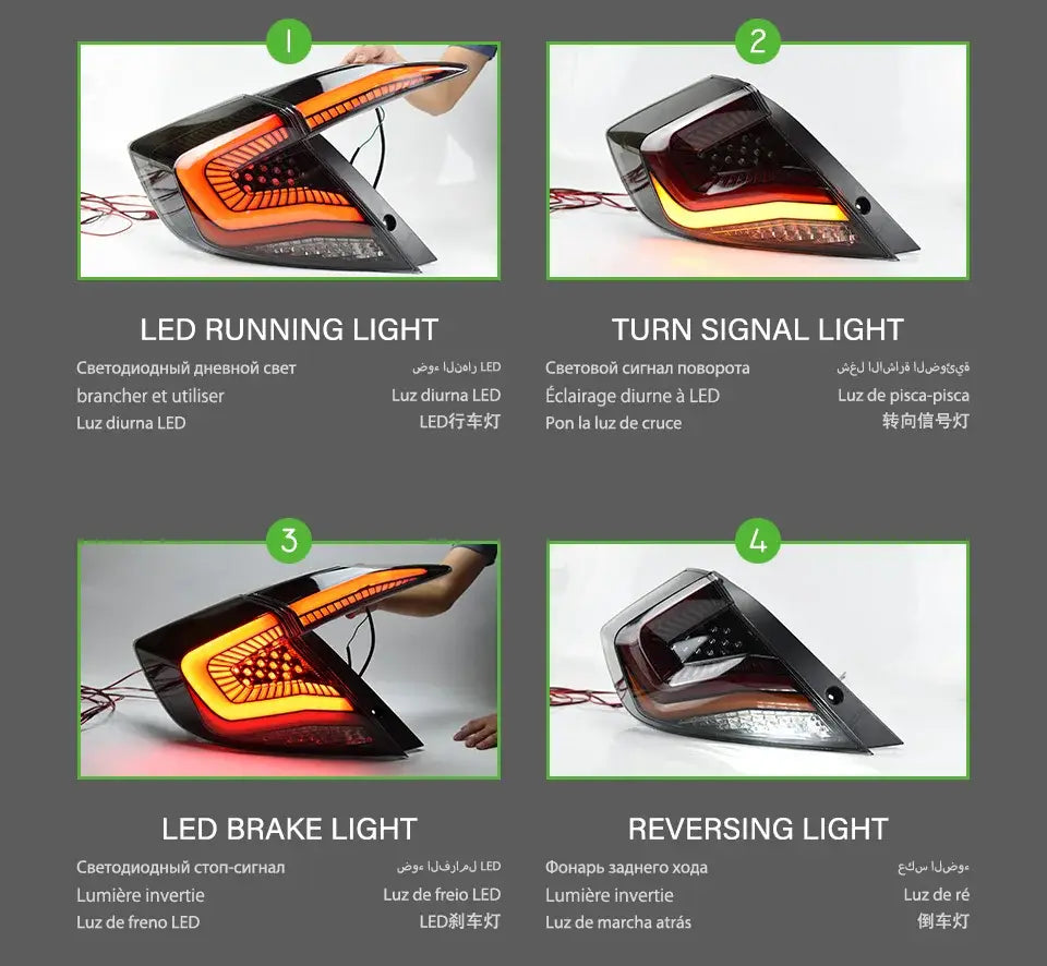Car Styling Tail lamp light for Civic Tail Lights 2017-2020