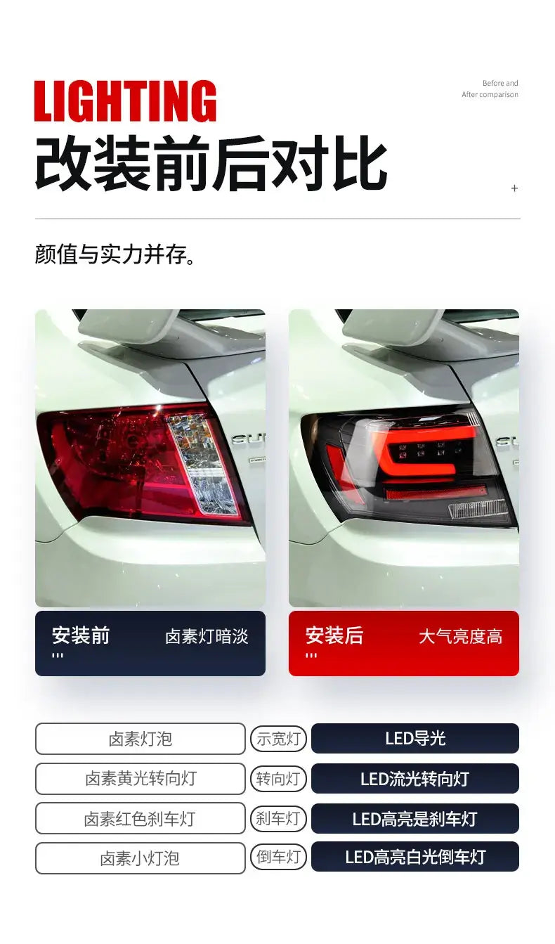 Car Styling Tail lamp light for Subaru WRX Tail Lights