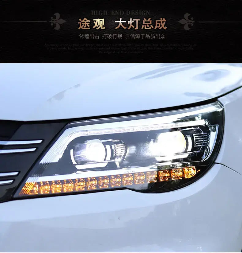 Car Styling Head lamp light for Tiguan Headlights 2009-2012