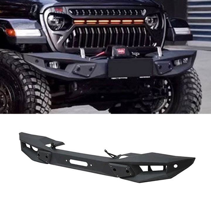 4x4 Accessories 2/4 Doors Off-road Steel Black Sport Bull Bar Front Bumper for Jeep Wrangler JL JT 2018+