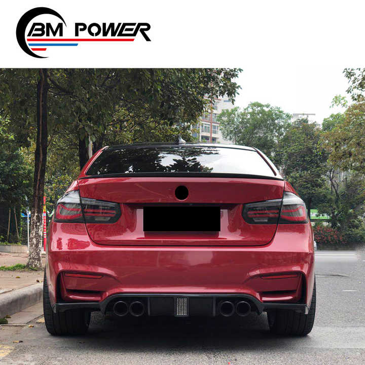 3 Series F30  Car Rear Back Bumper Lip Diffuser Carbon Fiber Material Spoiler Automobile Tail Splitter Accessories Protector - CAR CRAFT INDIA
