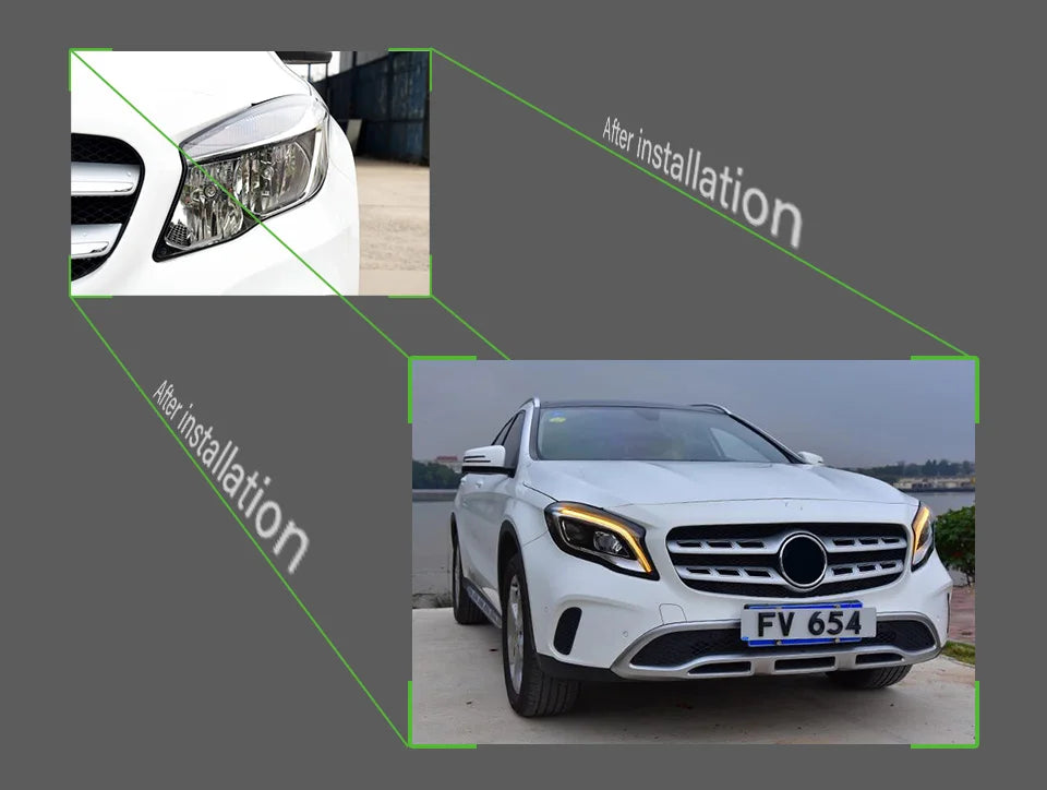 Car Styling Head lamp light for Benz GLA Headlights