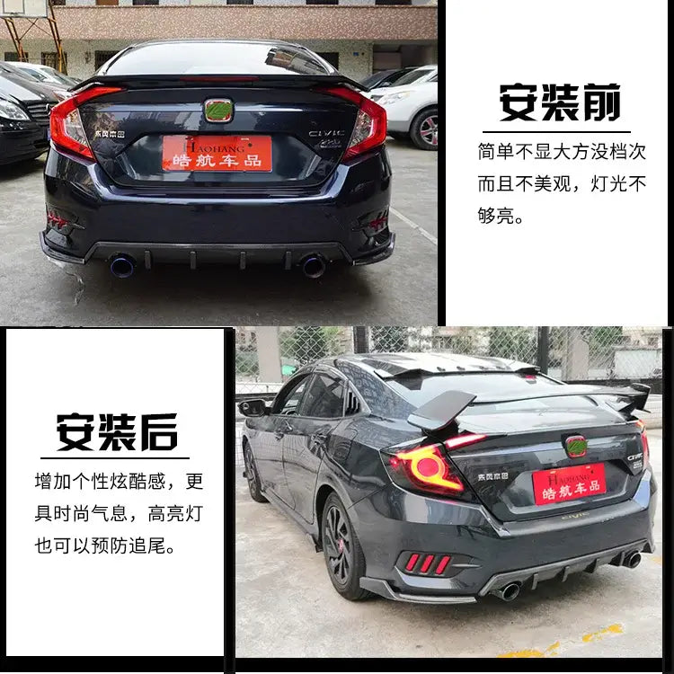 Civic X Tail Lights 2016-2019 New Civic Type R LED Tail