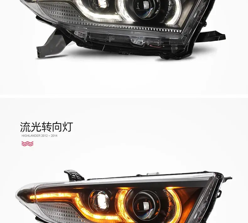 Car Styling Head lamp light for Highlander Headlights 2012