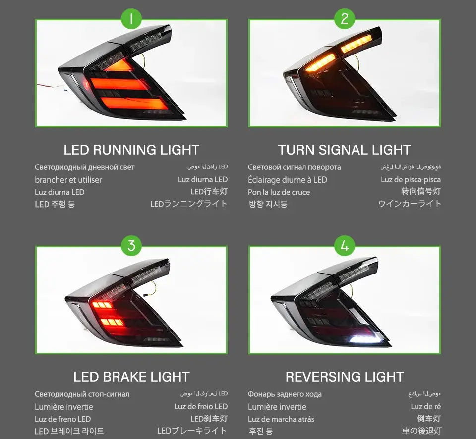 Car Styling Tail lamp lightfor Civic Tail Lights 2017-2020