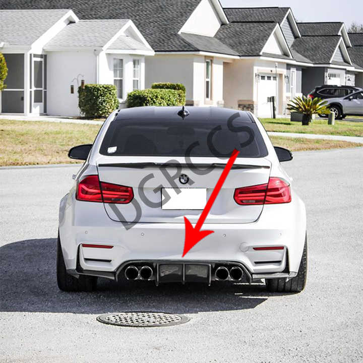For BMW 3 Series F30 2012-2018 Carbon Fiber Rear Lip Rear Diffuser Bumper Lip - CAR CRAFT INDIA