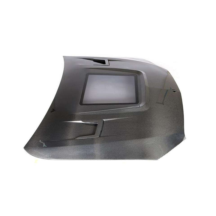 W205 C63 Carbon Fiber Engine Hood With Glass Vents For Mercedes Benz C205 C300 C400 C450 C43 C63 AMG 15-19