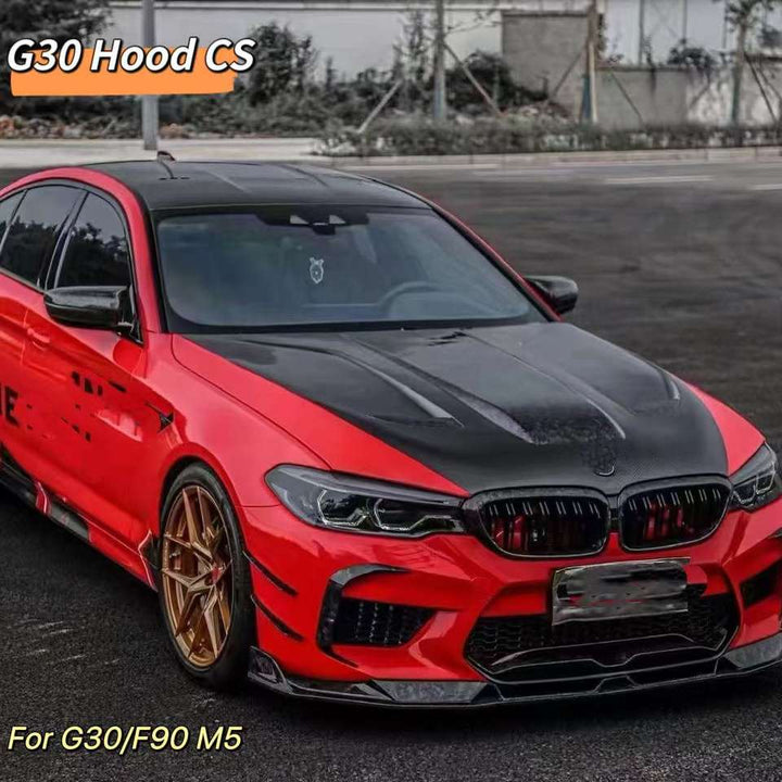 MRD for BMW 5 Series G30 G38 2016+ F90 M5 Engine Cover Real Carbon Fiber Car Hood Bonnet Cover CS Style - CAR CRAFT INDIA