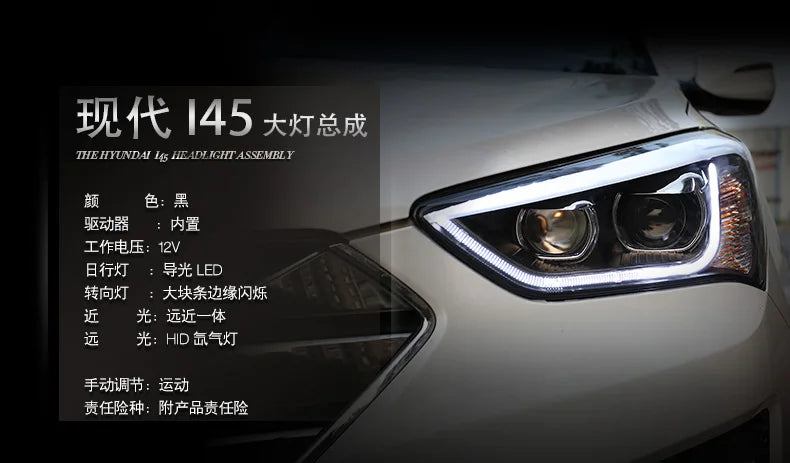 Car Styling Head lamp light for Hyundai IX45 Headlights