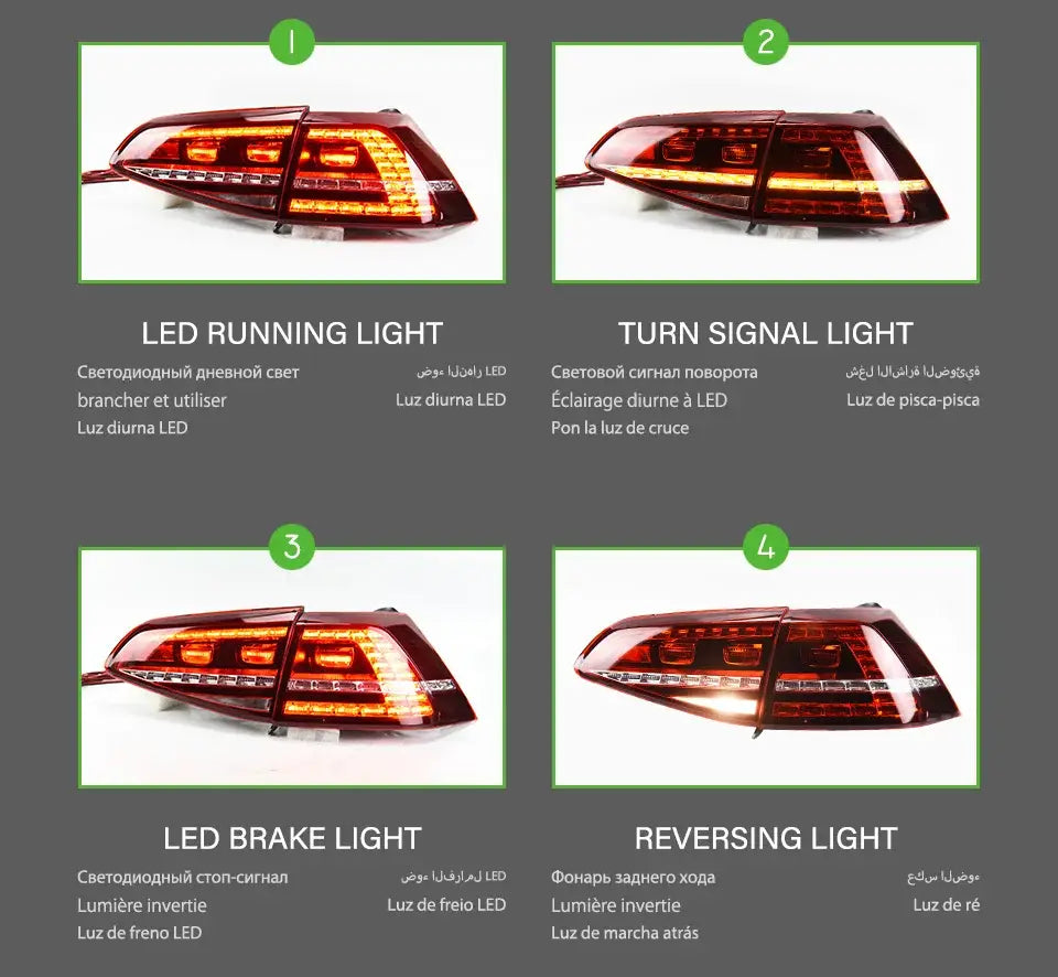 Car Styling Tail lamp light for VW Golf 7 Tail Lights