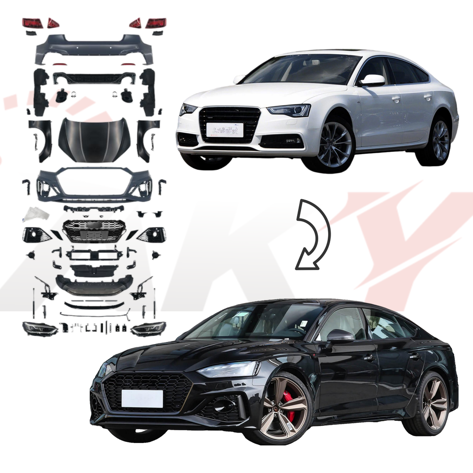 2024 New Arrival for Audi A5 8T3 2012-2016 Upgrade to A5 RS5 2021 Style Car Bumper Hood Fender Headlight Easy Insatlltion 1:1 Fitment