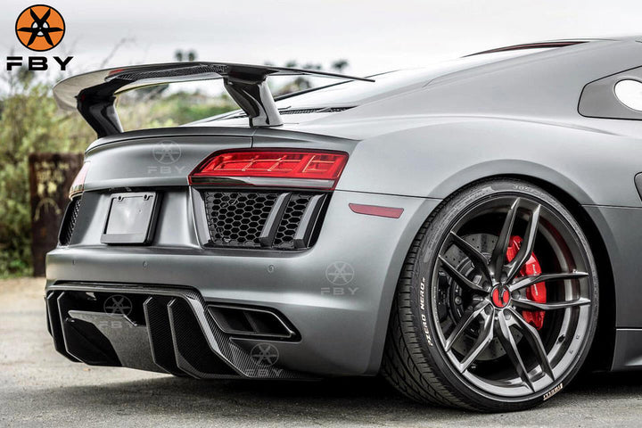 Hight Quality V Style Carbon Fiber Rear Bumper Diffuser Fro Audi R8 2012-2015 Rear Diffuser