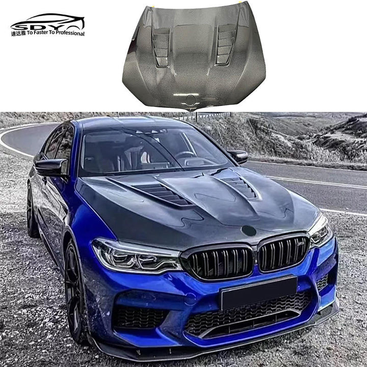 F90 M5 G30 High Quality Carbon Fiber MBJ Style Engine Bonnet Engine Hood for BMW 5 Series F90 M5 G30 G38 - CAR CRAFT INDIA