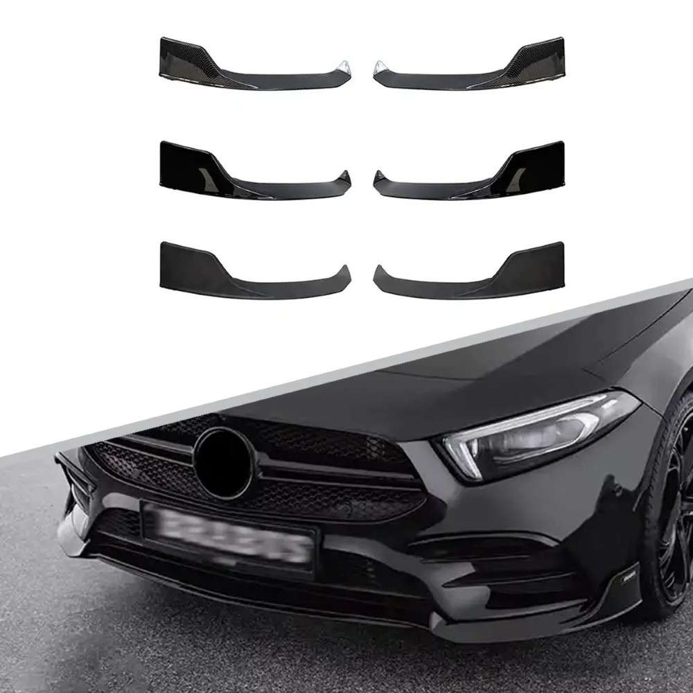 Car Craft Compatible With Mercedes Benz A Class W177 2019-2024 Amg Front Bumper Lip Splitter Skirts Brabus Style Ar-benz-083 Glossy Black - CAR CRAFT INDIA