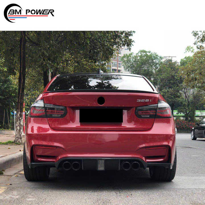 Rear Diffuser for 3 Series F30 F35 M3 M4 New Style Diffuser with Brake Light Fit for BMW F80 F82 2015-2018 Carbon Fiber - CAR CRAFT INDIA