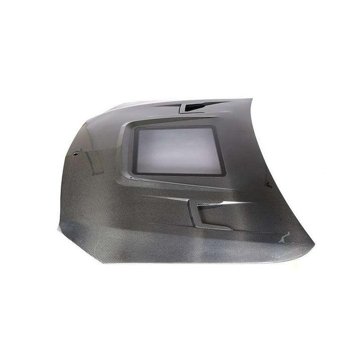 W205 C63 Carbon Fiber Engine Hood With Glass Vents For Mercedes Benz C205 C300 C400 C450 C43 C63 AMG 15-19