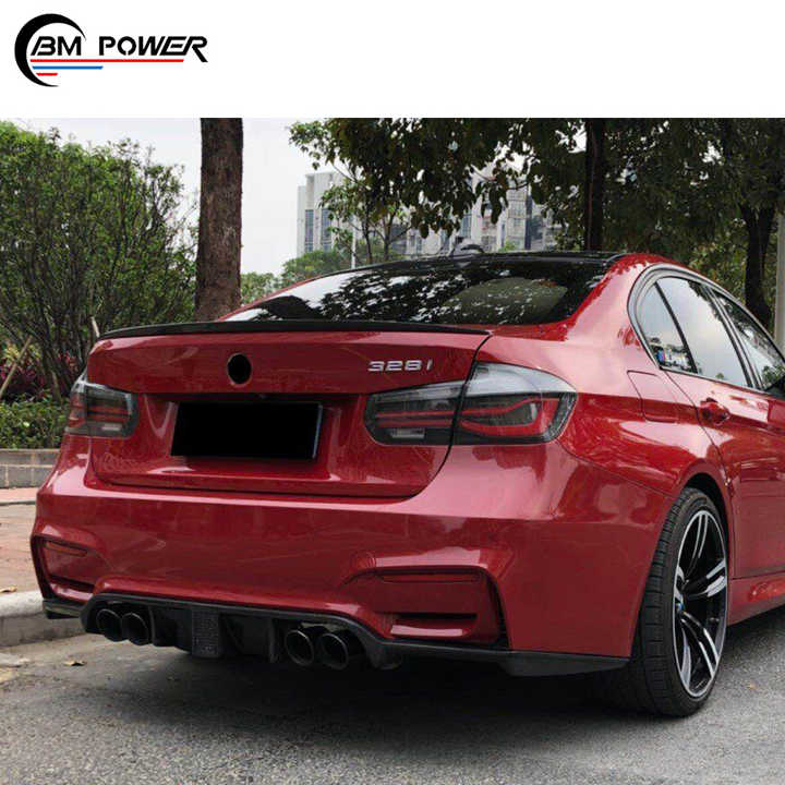 Rear Diffuser for 3 Series F30 F35 M3 M4 New Style Diffuser with Brake Light Fit for BMW F80 F82 2015-2018 Carbon Fiber - CAR CRAFT INDIA