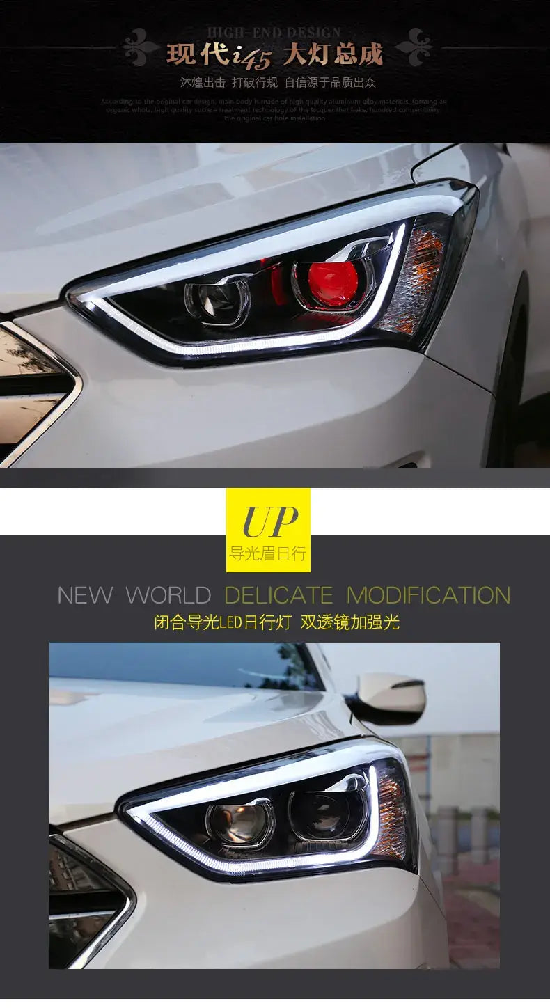 Car Styling Head lamp light for Hyundai IX45 Headlights